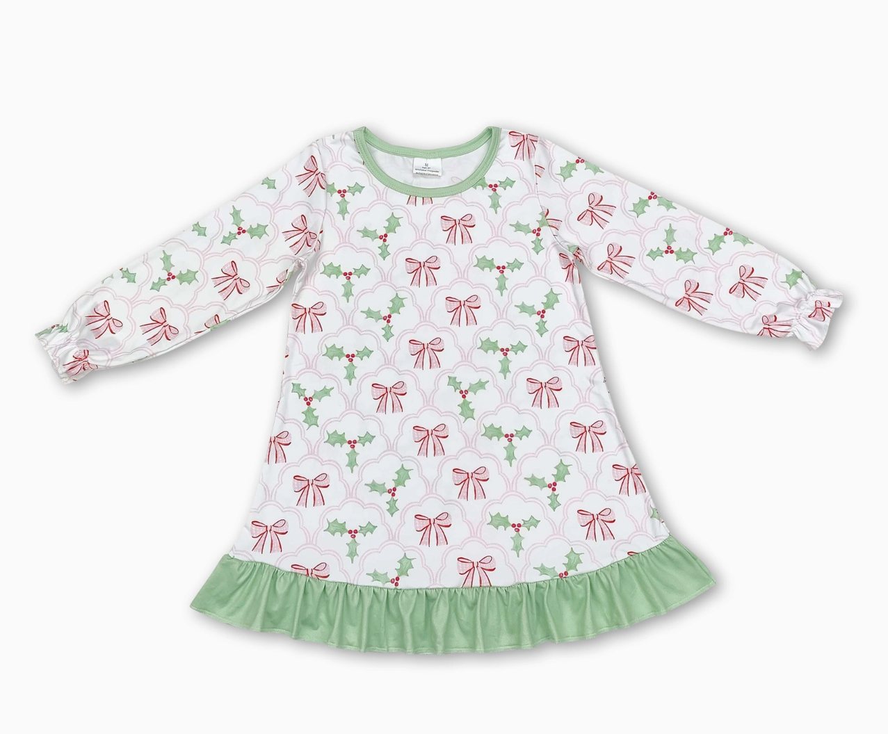 Christmas Berry Bow Nightgown Girls