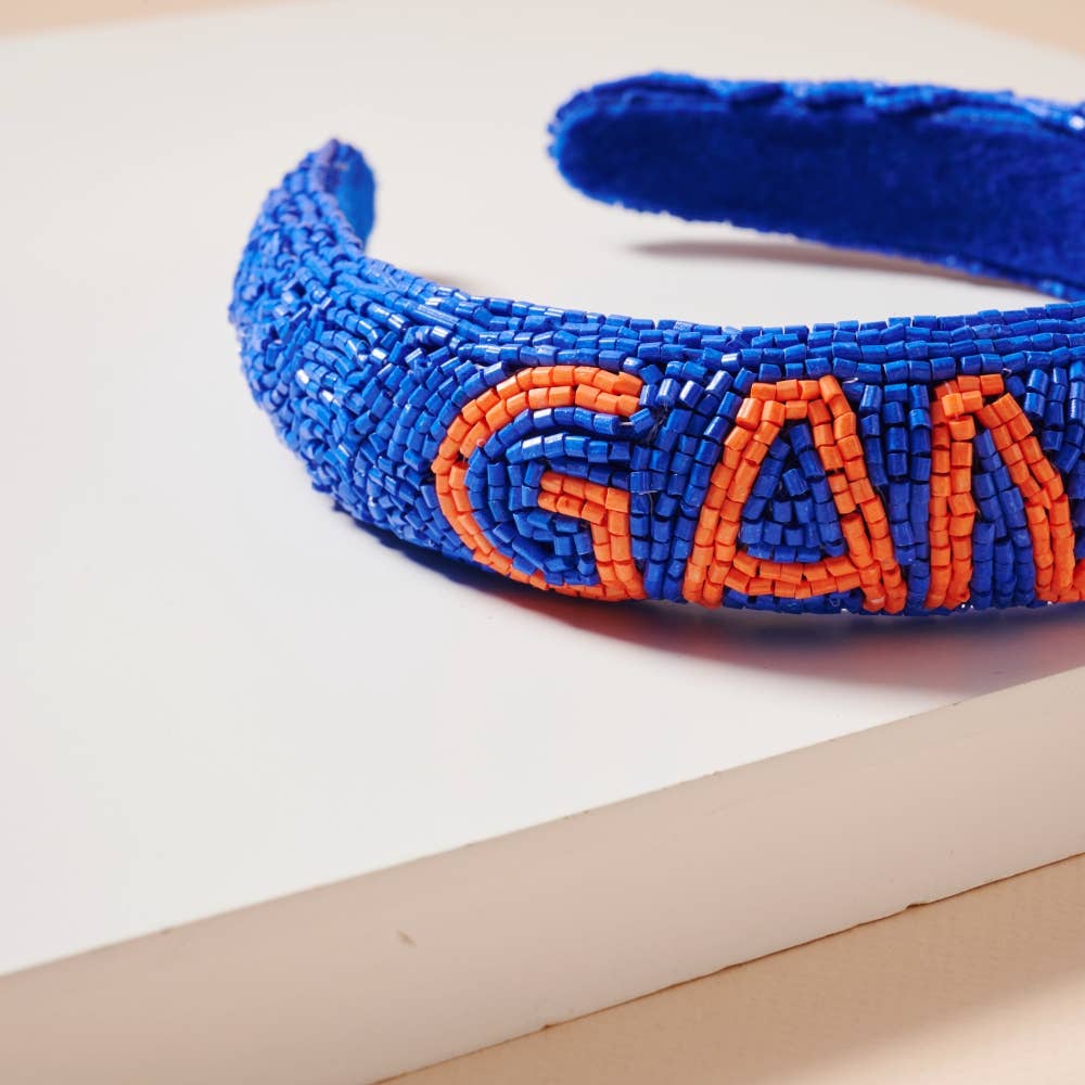 Game Day Seed Beaded Headband