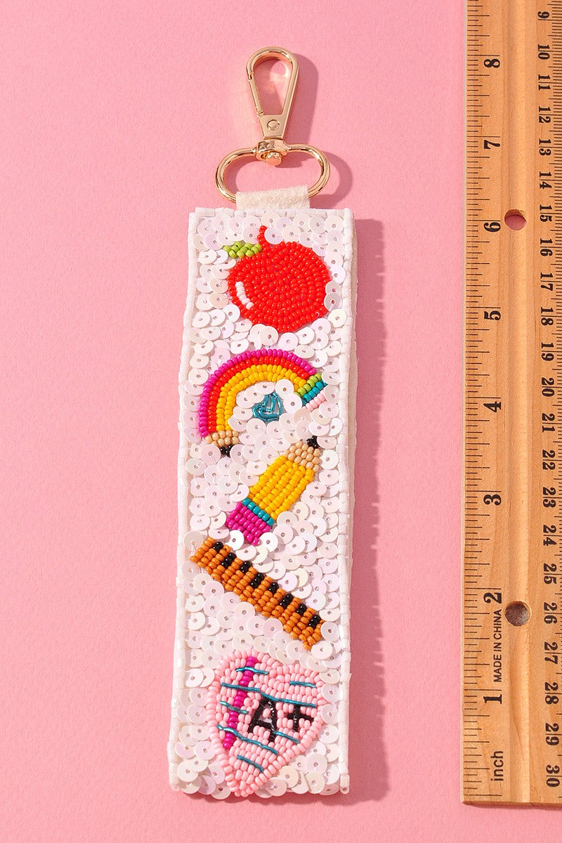 Beaded Teacher Keychain