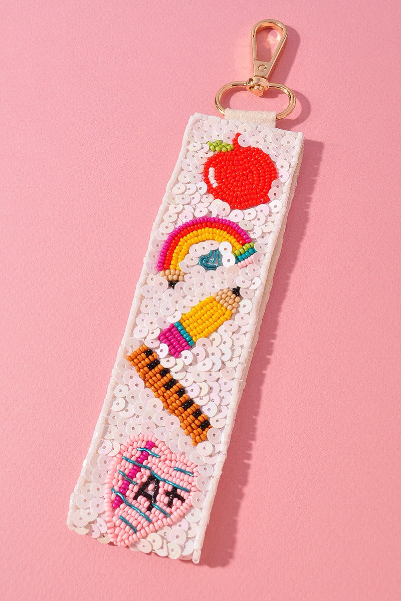 Beaded Teacher Keychain