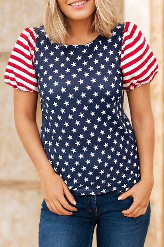 4th Of July Puff Sleeve Shirt