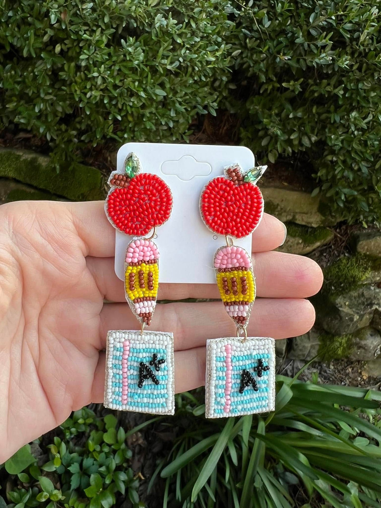 Teacher Beaded Drop Earrings