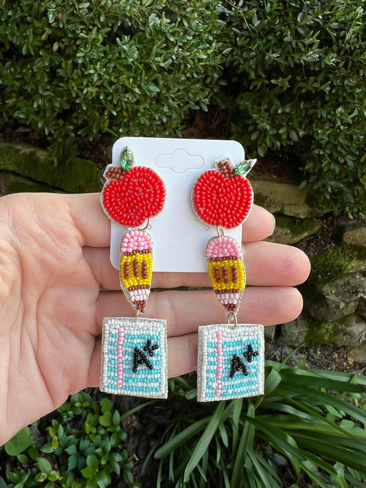 Teacher Beaded Drop Earrings