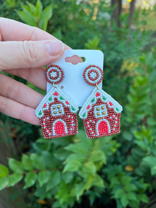 Gingerbread House Earrings