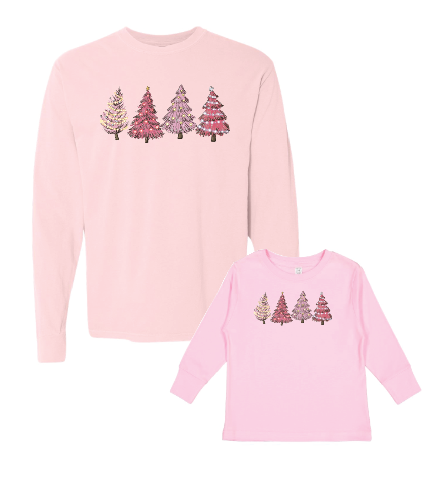 Pink Trees Long Sleeve Tee