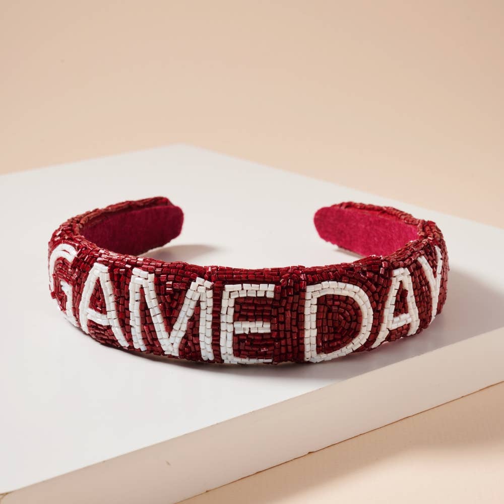 Game Day Seed Beaded Headband