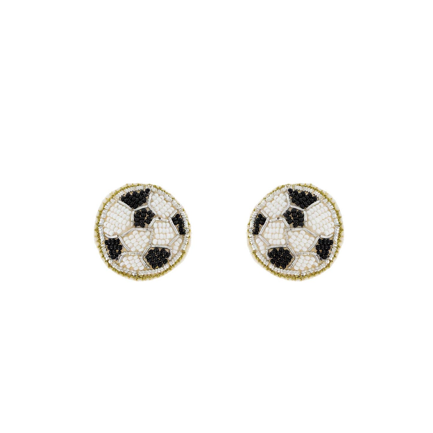 Game Day Beaded Soccer ball Stud Earrings